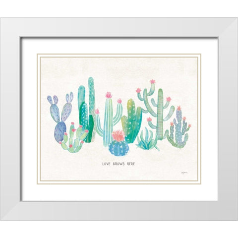 Bohemian Cactus I Love White Modern Wood Framed Art Print with Double Matting by Urban, Mary