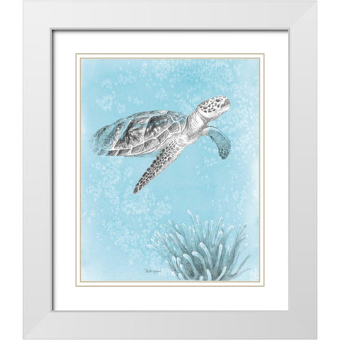 Coastal Sea Life I v2 White Modern Wood Framed Art Print with Double Matting by Grove, Beth
