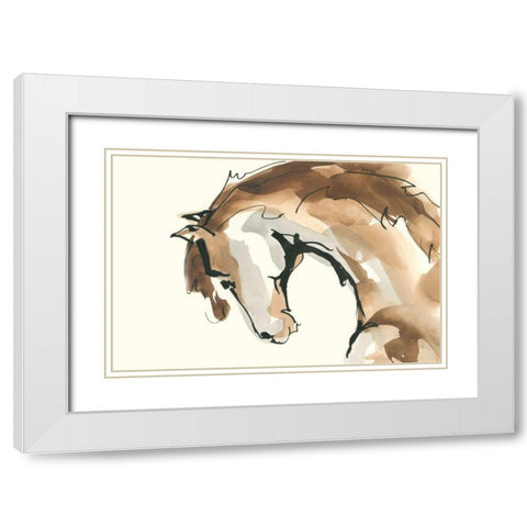 Horse Head II White Modern Wood Framed Art Print with Double Matting by Paschke, Chris