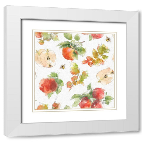 Orchard Harvest Pattern I White Modern Wood Framed Art Print with Double Matting by Pertiet, Katie