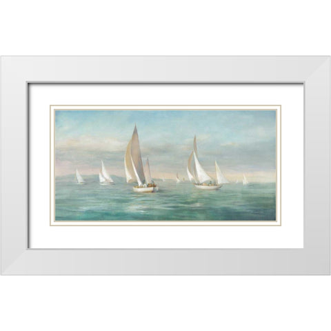 Weekend Sail White Modern Wood Framed Art Print with Double Matting by Nai, Danhui