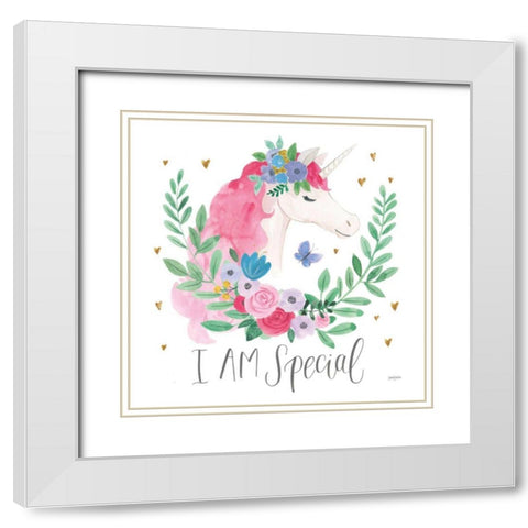 Magical Friends III Butterfly White Modern Wood Framed Art Print with Double Matting by Jackson, Jenaya