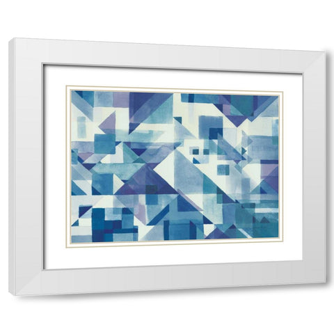 Try Angles I Blue White Modern Wood Framed Art Print with Double Matting by Nai, Danhui