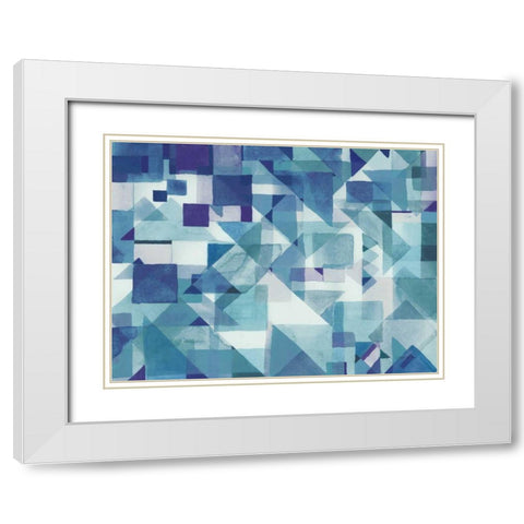 Try Angles II Blue White Modern Wood Framed Art Print with Double Matting by Nai, Danhui