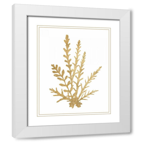 Pacific Sea Mosses III Gold White Modern Wood Framed Art Print with Double Matting by Wild Apple Portfolio