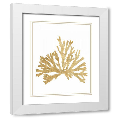 Pacific Sea Mosses IV Gold White Modern Wood Framed Art Print with Double Matting by Wild Apple Portfolio
