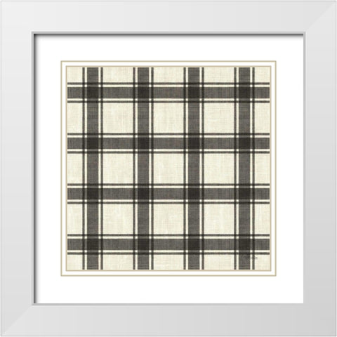 Paris Farmhouse Pattern IIA White Modern Wood Framed Art Print with Double Matting by Pela Studio