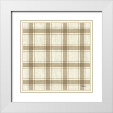 Paris Farmhouse Pattern IIB White Modern Wood Framed Art Print with Double Matting by Pela Studio