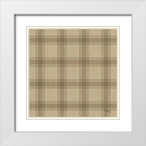 Paris Farmhouse Pattern IIF White Modern Wood Framed Art Print with Double Matting by Pela Studio