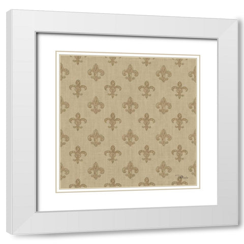 Paris Farmhouse Pattern IIIF White Modern Wood Framed Art Print with Double Matting by Pela Studio