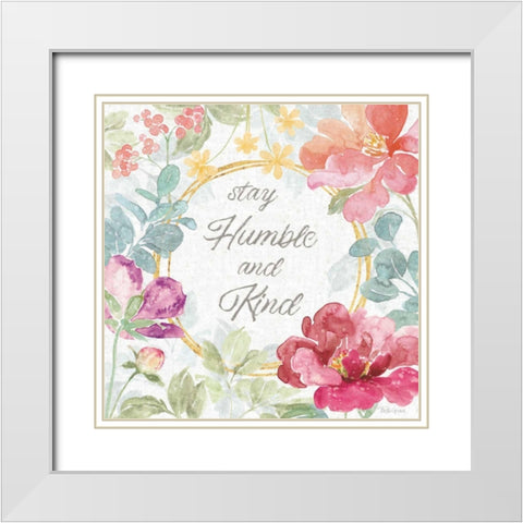 Springtime Bloom V White Modern Wood Framed Art Print with Double Matting by Grove, Beth