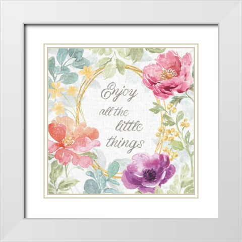 Springtime Bloom VI White Modern Wood Framed Art Print with Double Matting by Grove, Beth