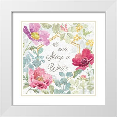 Springtime Bloom VII White Modern Wood Framed Art Print with Double Matting by Grove, Beth