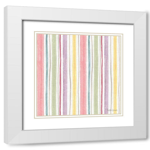 Springtime Bloom Pattern II White Modern Wood Framed Art Print with Double Matting by Grove, Beth