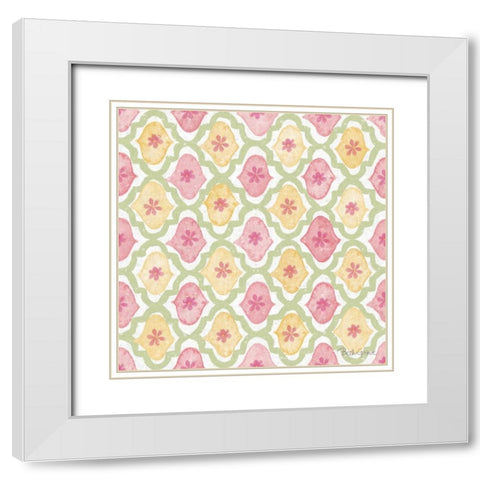 Springtime Bloom Pattern IVA White Modern Wood Framed Art Print with Double Matting by Grove, Beth