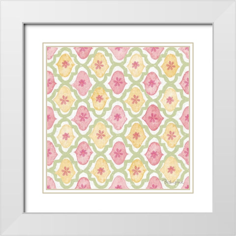 Springtime Bloom Pattern IVA White Modern Wood Framed Art Print with Double Matting by Grove, Beth