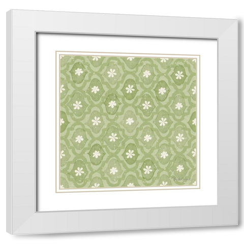 Springtime Bloom Pattern IVC White Modern Wood Framed Art Print with Double Matting by Grove, Beth