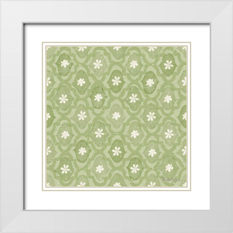 Springtime Bloom Pattern IVC White Modern Wood Framed Art Print with Double Matting by Grove, Beth