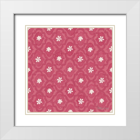 Springtime Bloom Pattern IVD White Modern Wood Framed Art Print with Double Matting by Grove, Beth
