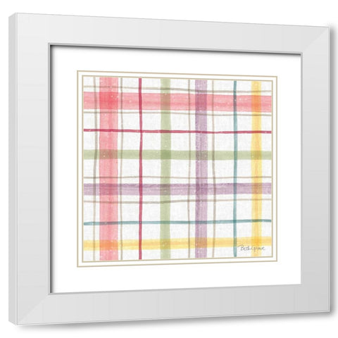 Springtime Bloom Pattern V White Modern Wood Framed Art Print with Double Matting by Grove, Beth