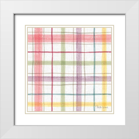 Springtime Bloom Pattern V White Modern Wood Framed Art Print with Double Matting by Grove, Beth