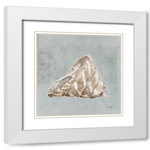 Sand and Seashells IV Left White Modern Wood Framed Art Print with Double Matting by Audit, Lisa