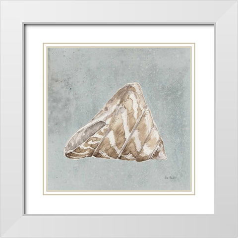 Sand and Seashells IV Left White Modern Wood Framed Art Print with Double Matting by Audit, Lisa