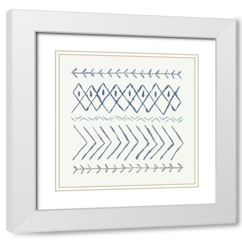 Nordic Vibes II Blue White Modern Wood Framed Art Print with Double Matting by Hershey, Moira
