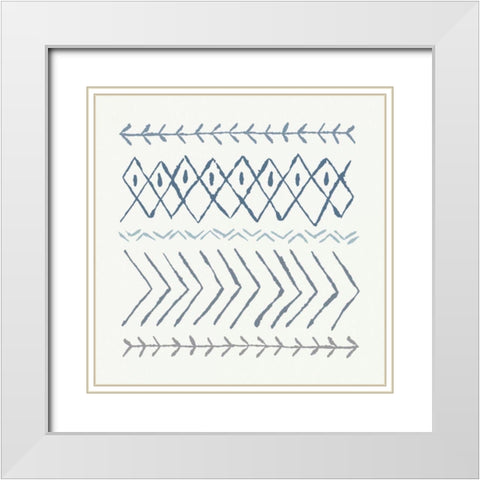 Nordic Vibes II Blue White Modern Wood Framed Art Print with Double Matting by Hershey, Moira