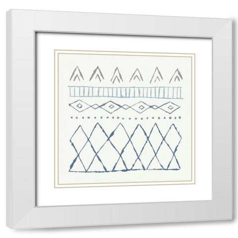 Nordic Vibes III Blue White Modern Wood Framed Art Print with Double Matting by Hershey, Moira