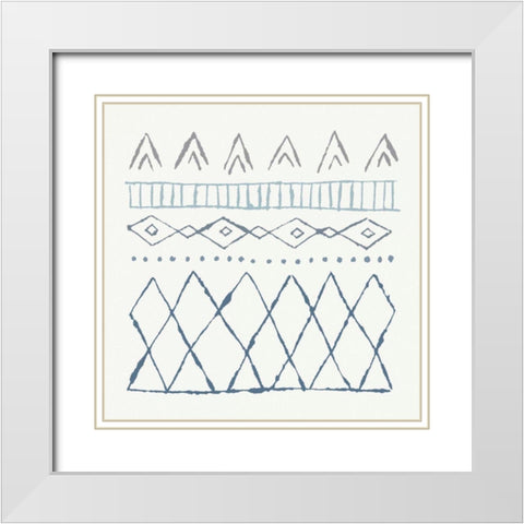 Nordic Vibes III Blue White Modern Wood Framed Art Print with Double Matting by Hershey, Moira
