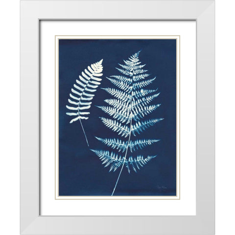 Nature By The Lake - Ferns V White Modern Wood Framed Art Print with Double Matting by Rhue, Piper