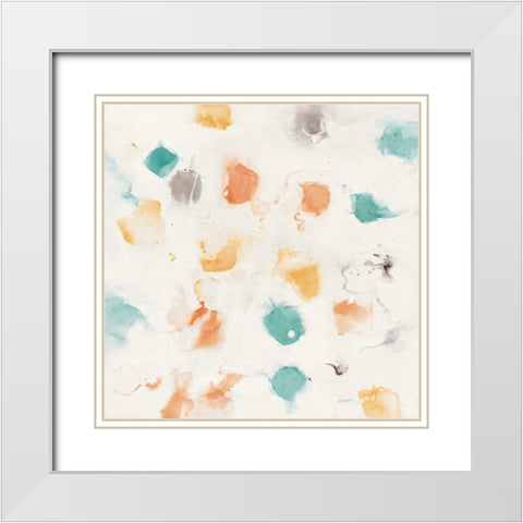 Sunflower Nougat I White Modern Wood Framed Art Print with Double Matting by Schick, Mike