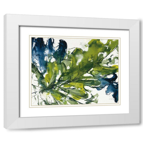 Green and Blue White Modern Wood Framed Art Print with Double Matting by Griggs, Jan