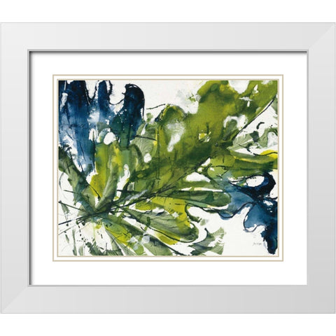 Green and Blue White Modern Wood Framed Art Print with Double Matting by Griggs, Jan