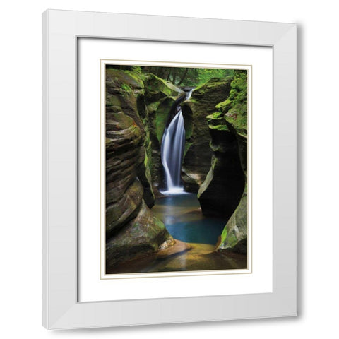 Corkscrew Falls Ohio White Modern Wood Framed Art Print with Double Matting by Majchrowicz, Alan