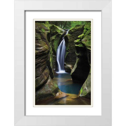 Corkscrew Falls Ohio White Modern Wood Framed Art Print with Double Matting by Majchrowicz, Alan