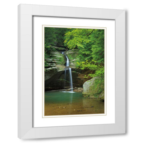 Lower Falls Old Mans Cave White Modern Wood Framed Art Print with Double Matting by Majchrowicz, Alan