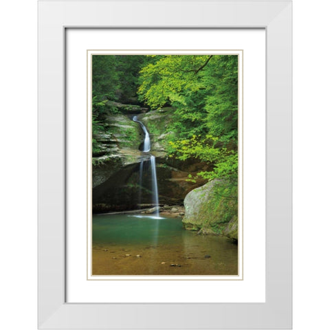 Lower Falls Old Mans Cave White Modern Wood Framed Art Print with Double Matting by Majchrowicz, Alan