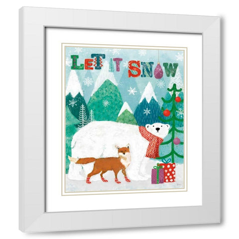 Festive Forest II White Modern Wood Framed Art Print with Double Matting by Charron, Veronique