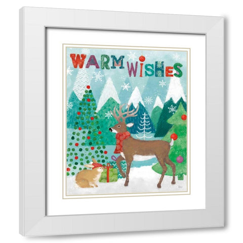 Festive Forest III White Modern Wood Framed Art Print with Double Matting by Charron, Veronique