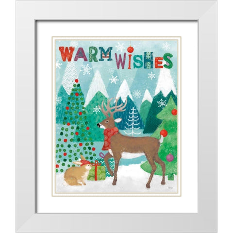 Festive Forest III White Modern Wood Framed Art Print with Double Matting by Charron, Veronique