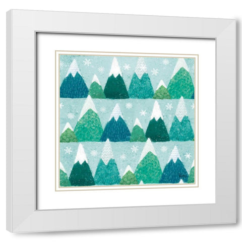Festive Forest Pattern IIB White Modern Wood Framed Art Print with Double Matting by Charron, Veronique