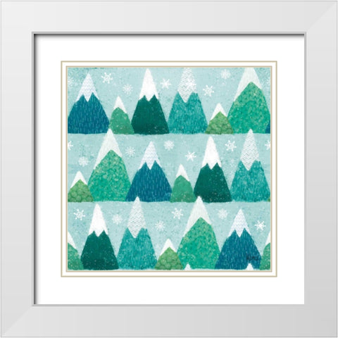Festive Forest Pattern IIB White Modern Wood Framed Art Print with Double Matting by Charron, Veronique