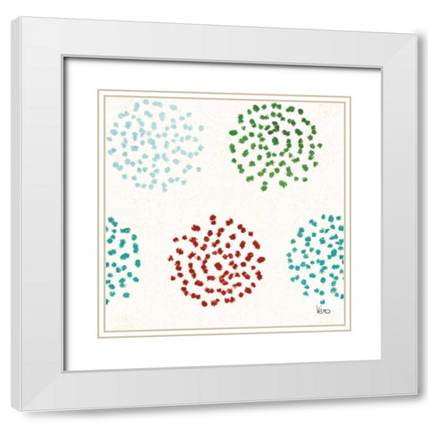 Festive Forest Pattern IIIA White Modern Wood Framed Art Print with Double Matting by Charron, Veronique