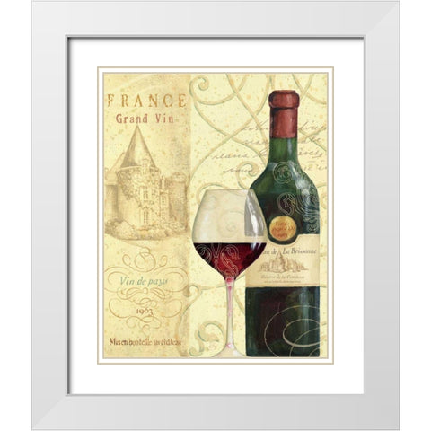 Wine Passion I White Modern Wood Framed Art Print with Double Matting by Brissonnet, Daphne