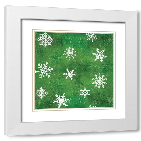Festive Forest Pattern VIIC White Modern Wood Framed Art Print with Double Matting by Charron, Veronique