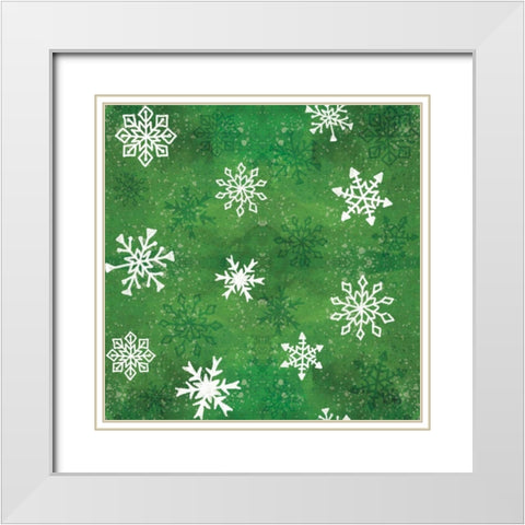 Festive Forest Pattern VIIC White Modern Wood Framed Art Print with Double Matting by Charron, Veronique