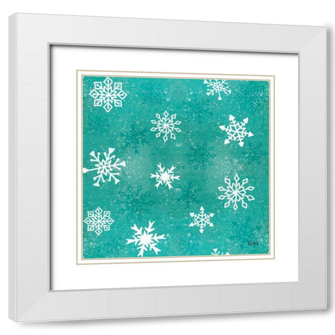 Festive Forest Pattern VIID White Modern Wood Framed Art Print with Double Matting by Charron, Veronique