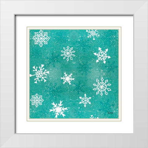 Festive Forest Pattern VIID White Modern Wood Framed Art Print with Double Matting by Charron, Veronique